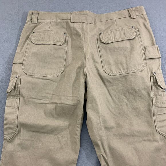 Duluth Trading Co. Cargo Work Pants Mens Size 44X28 Beige Fire Hose Relaxed Fit - Picture 6 of 16